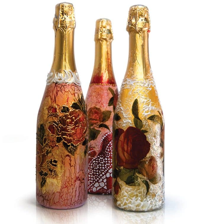 Роспись бутылок | Как украсить шампанское на свадьбу своими руками